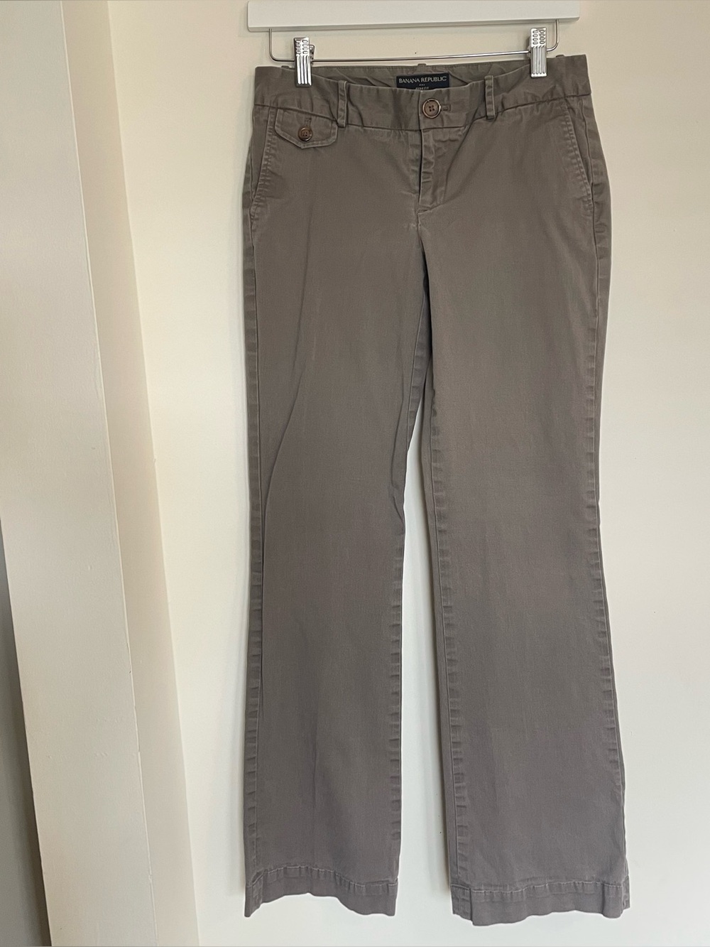 Banana Republic Taupe Cotton Low Rise Trousers